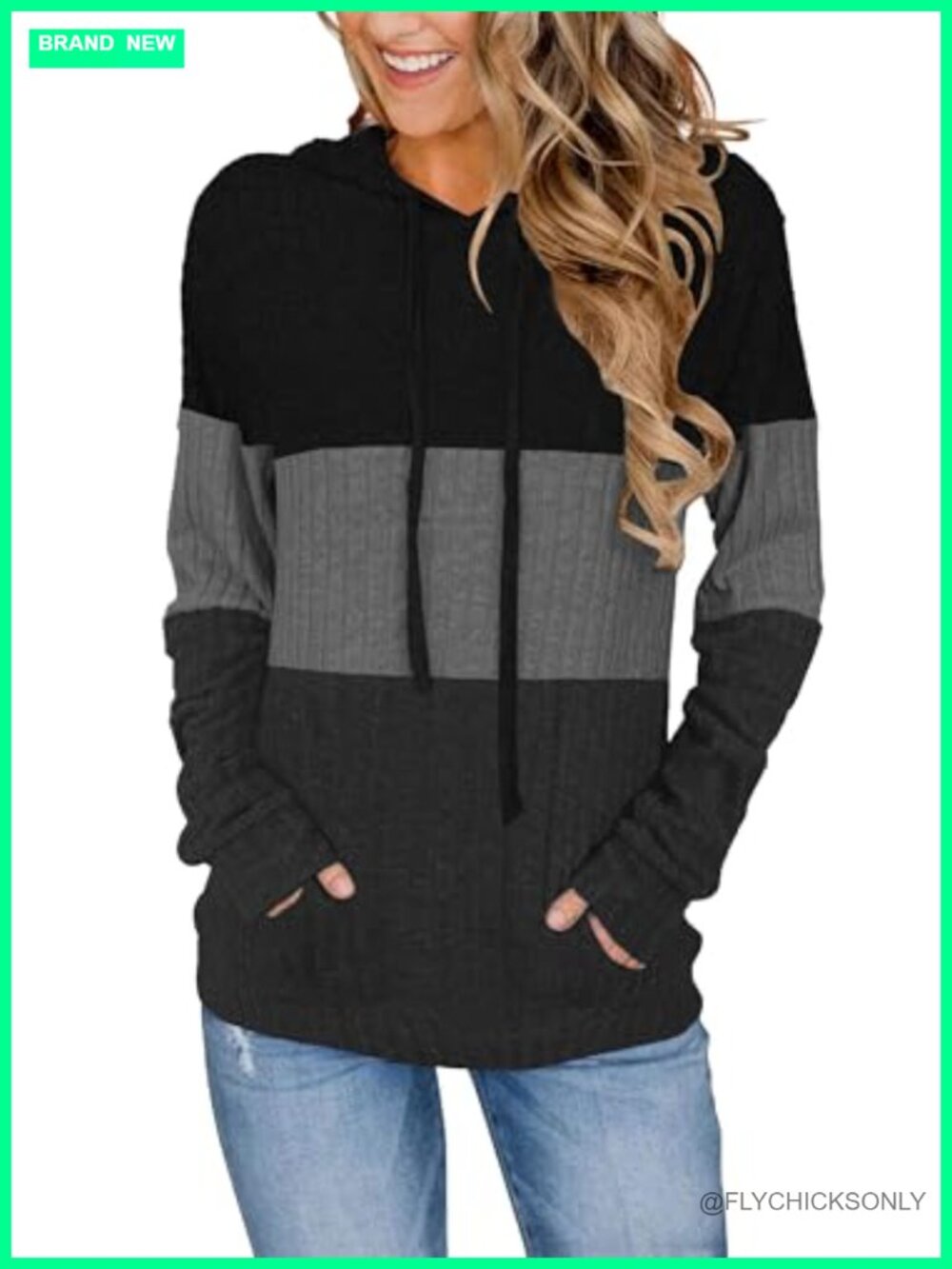 Women's Long Sleeve Drawstring Hoodie Loose Fit Pullover Sweatshirt